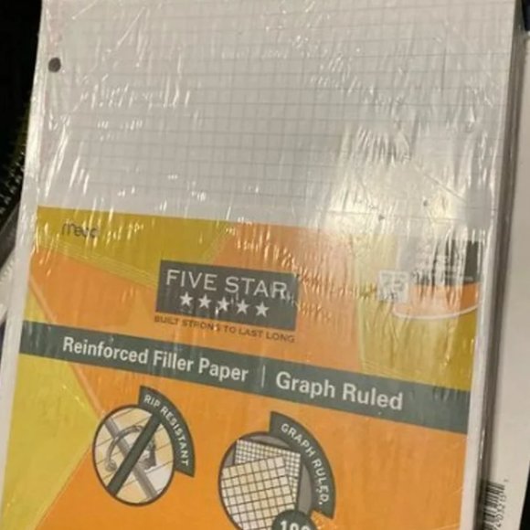 Office Five Star Reinforced Graph Filler Paper 10 Sheets Poshmark